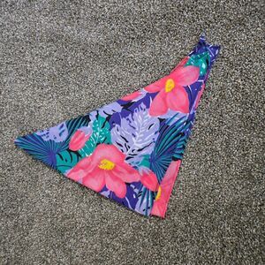 Tropical Floral Bright Colorful Square Hair Scarf Handkercheif Bandana